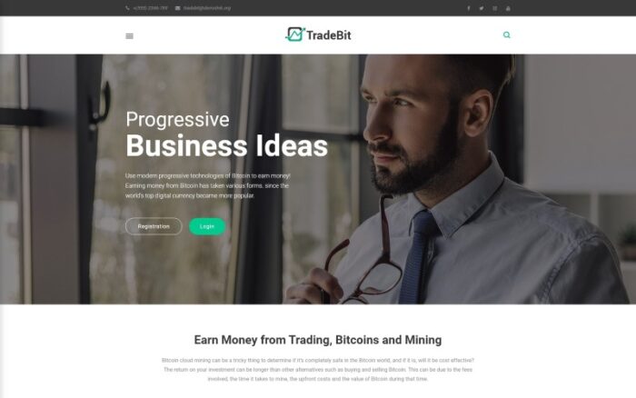 TradeBit - Bitcoin-Trading WordPress Theme