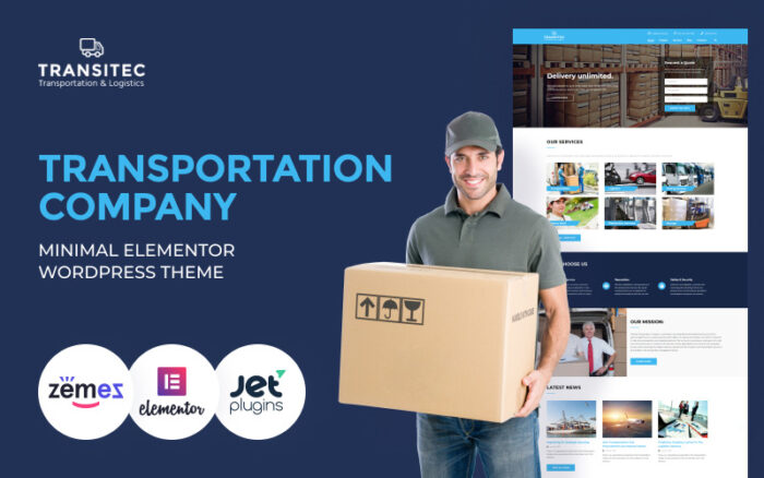 Transitec - Transportation Multipurpose Minimal WordPress Elementor Theme WordPress Theme