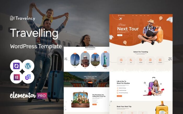 Travelncy - Travel Agency WordPress Elementor Theme WordPress Theme