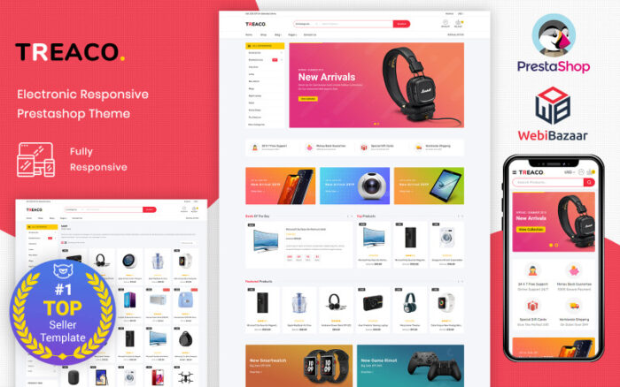 Treaco - Electronic Multipurpose Store PrestaShop Theme