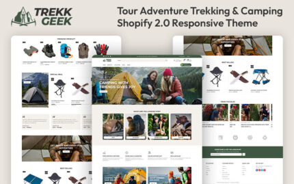 Trekk Geek - Tour Adventure Trekking & Camping Store Multipurpose Shopify 2.0 Responsive Theme Shopify Theme