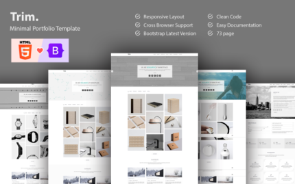 Trim Minimal Portfolio Bootstrap 5 Template Website Template