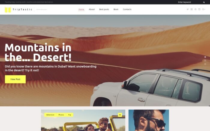 TripTastic - Travel Blog WordPress Theme