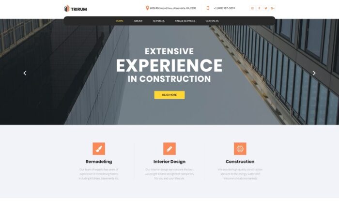 Trirum - Construction Multipurpose Modern WordPress Elementor Theme WordPress Theme