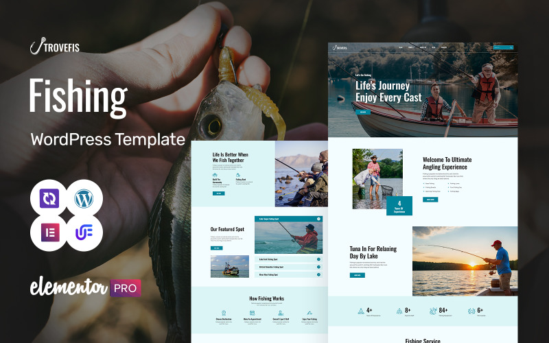 TroveFish - Fishing And Fish Hunting Club WordPress Elementor Theme WordPress Theme