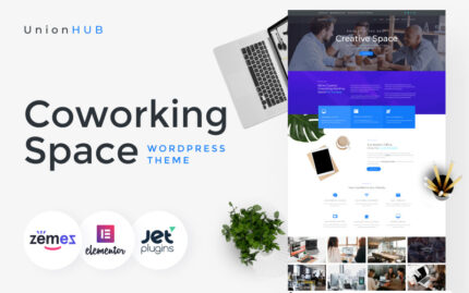 UnionHUB - Coworking Space WordPress Elementor Theme WordPress Theme