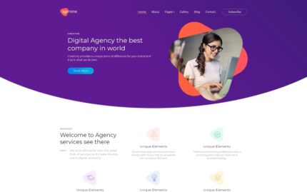 UpMine - Digital Agency Flat Design Simple Joomla Template