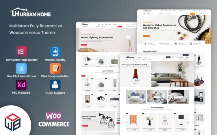 UrbanHome - Furniture, Home & Lifestyl WooCommerce Template WooCommerce Theme