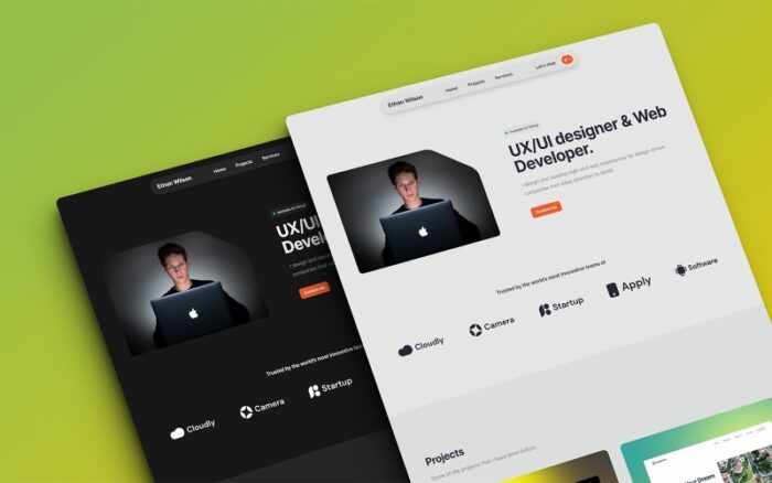 Uxoria - Creative UX/UI Designer & Web Developer HTML Portfolio Template Landing Page Template