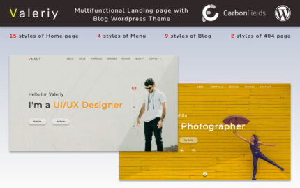 Valeriy | Multifunctional Personal Business Landing page with Blog WordPress Theme