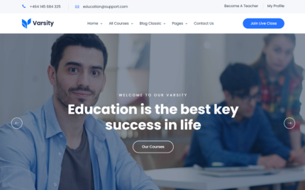 Varsity - School, College, University, Coaching, LMS, and Online Course Educational WordPress Theme