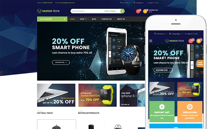 Varus Tech - Electronics Store Theme WooCommerce Theme