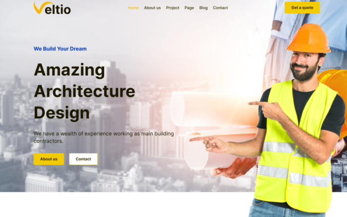 Veltio- Architecture & Interior HTML5 Template Website Template