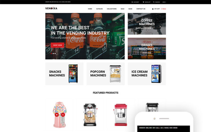 Vendixia - Vending Machines Clean Shopify Theme