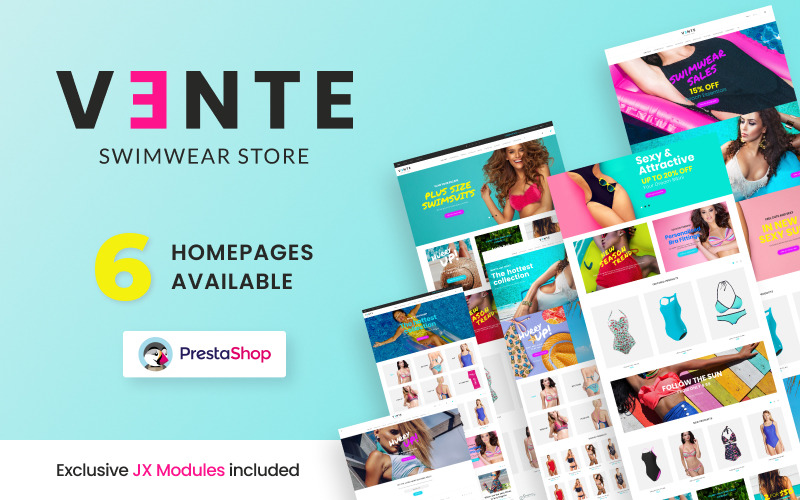 Vente - Swimwear Store Clean Bootstrap Ecommerce PrestaShop Theme