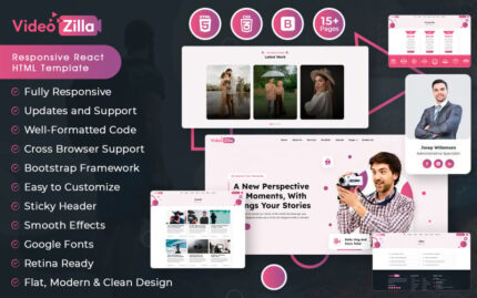Videozilla React Next Template Website Template