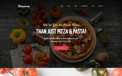 Vincenzo - Delicious Pizza Restaurant Responsive WordPress Theme