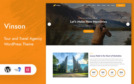 Vinson - Tour and Travel Landing Page WordPress Theme