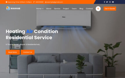 Wahhab - Ac Rapair & Air Conditional Landing Page Template