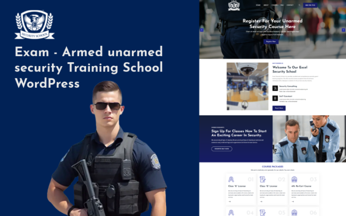 Wanom - Armed/unarmed security Training School WordPress WordPress Theme