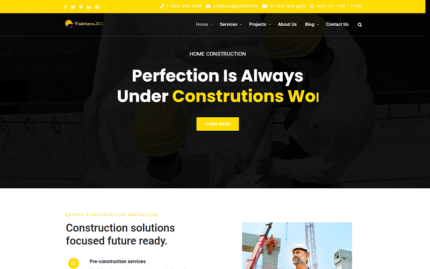 Washington Construction Building Html Template Website Template