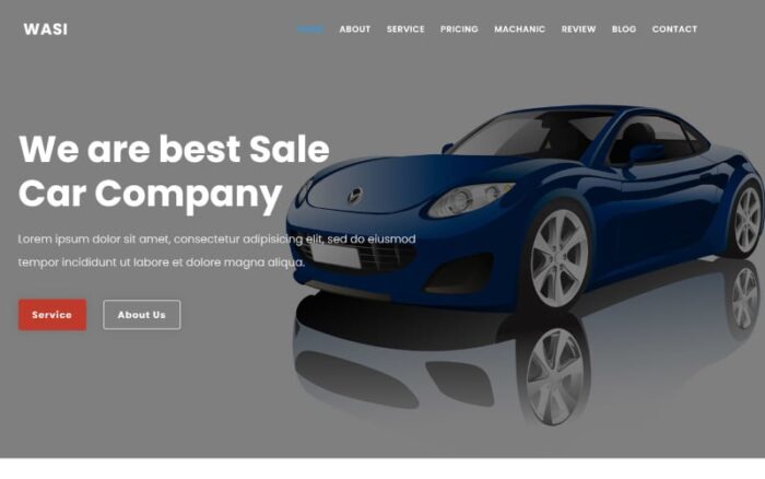 Wasi - Car & Repair Service Landing Page Theme Landing Page Template