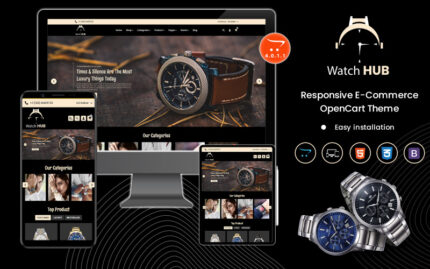 WatchHub - Premium OpenCart Template for Watch Retailers: Smartwatches, Branded Watches & More