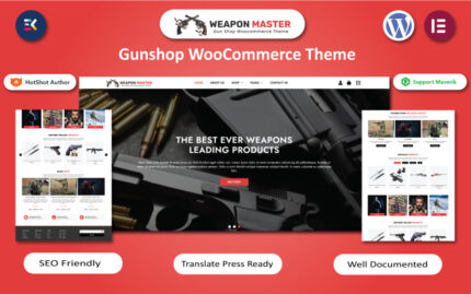 Weapon Master - Guns & Shooting WooCommerce Elementor Template WooCommerce Theme