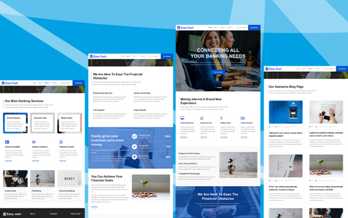 Website Template - Monney, Easy Cash, a net banking, Responsive