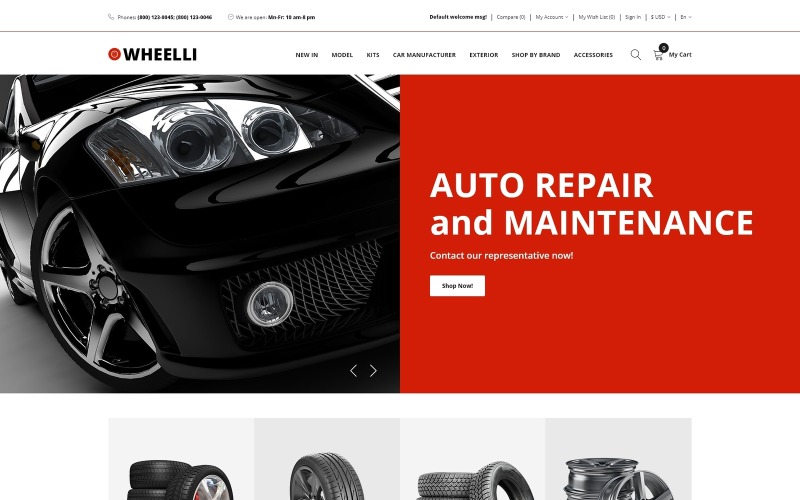 Wheelli - Wheels & Tires Shop Ready-To-Use OpenCart Template