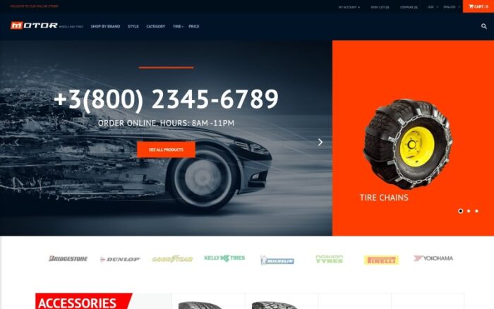 Wheels & Tires Responsive OpenCart Template