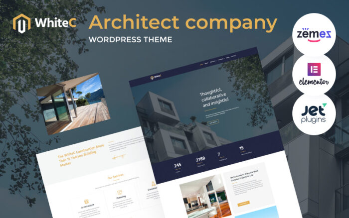 WhiteC - WordPress Elementor Architect Theme WordPress Theme