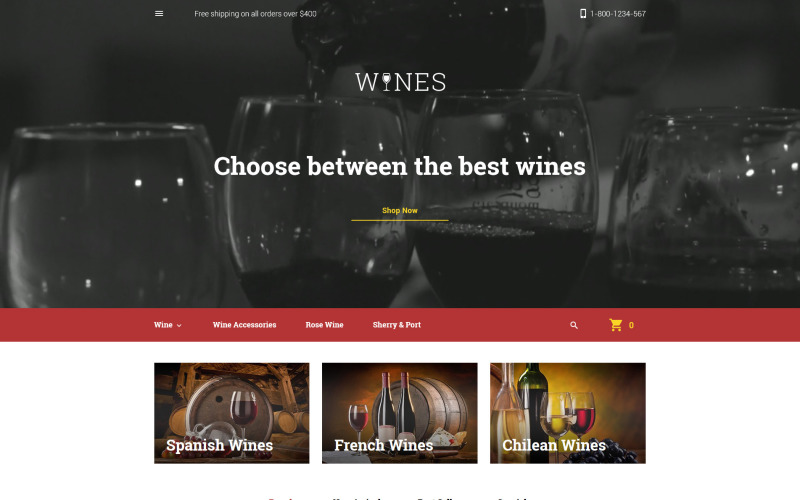 Wines PrestaShop Theme