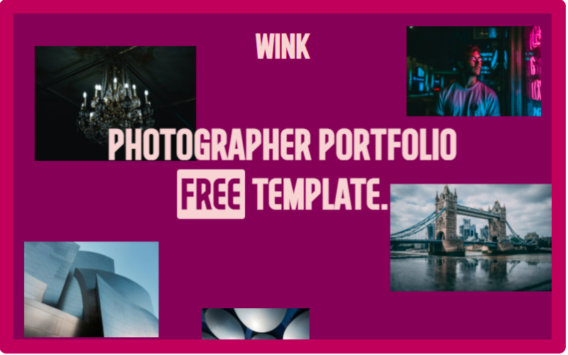 WINK - Photographer Portfolio Multipurpose Free Website Template