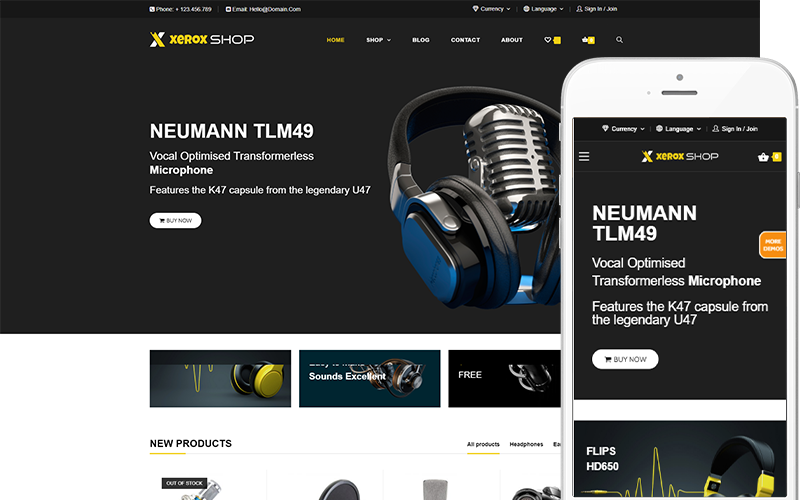 Xerox Shop - Audio Store Theme WooCommerce Theme