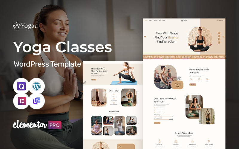 Yogaa - Meditation, Yoga And Wellness Studio WordPress Elementor Theme WordPress Theme