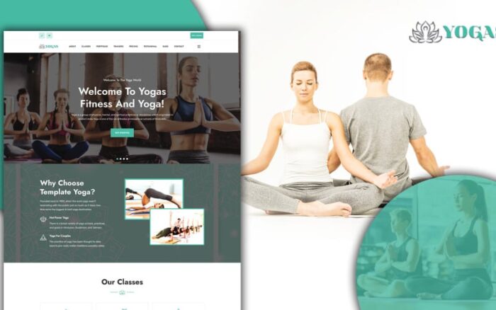 Yogas Yoga Studio Landing Page HTML5 Template Landing Page Template