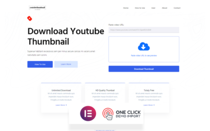 Youtube thumbnail Grabber - Youtube thumbnail Downloader One Page WordPress Theme