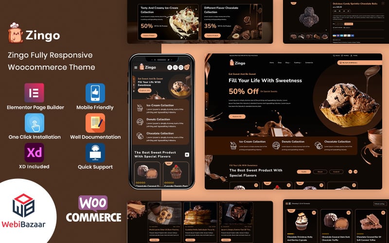 Zingo - Cakes, Sweets & Chocolate WooCommerce Theme