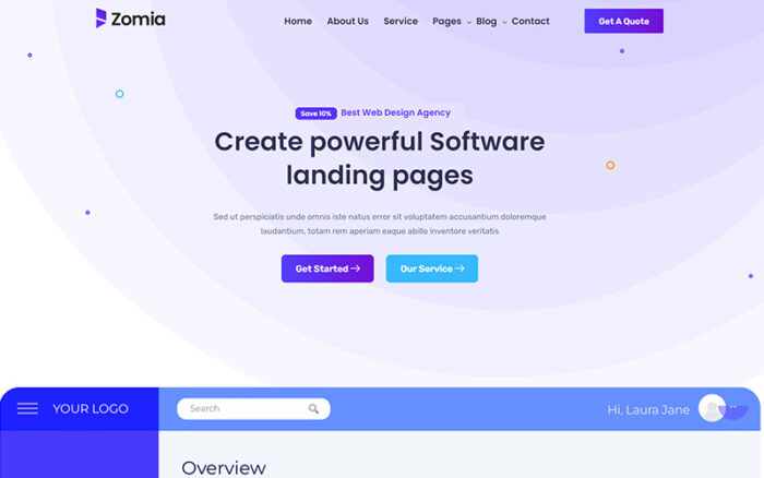 Zomia ERP Software HTML5 Template Website Template